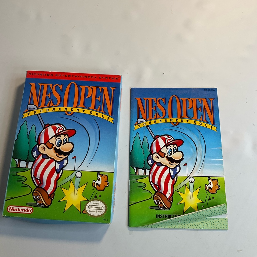 Nes open golf tournament vintage Nintendo box instructions only no game